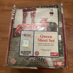 University Of Oklahoma Sooners 4-Piece Queen Sheet Set Red White